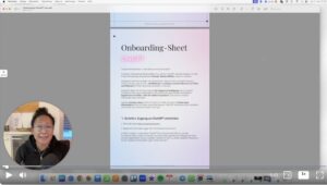 Videoeinblick in das OBM Onboarding-Sheet zur KI-Nutzung in der Membership